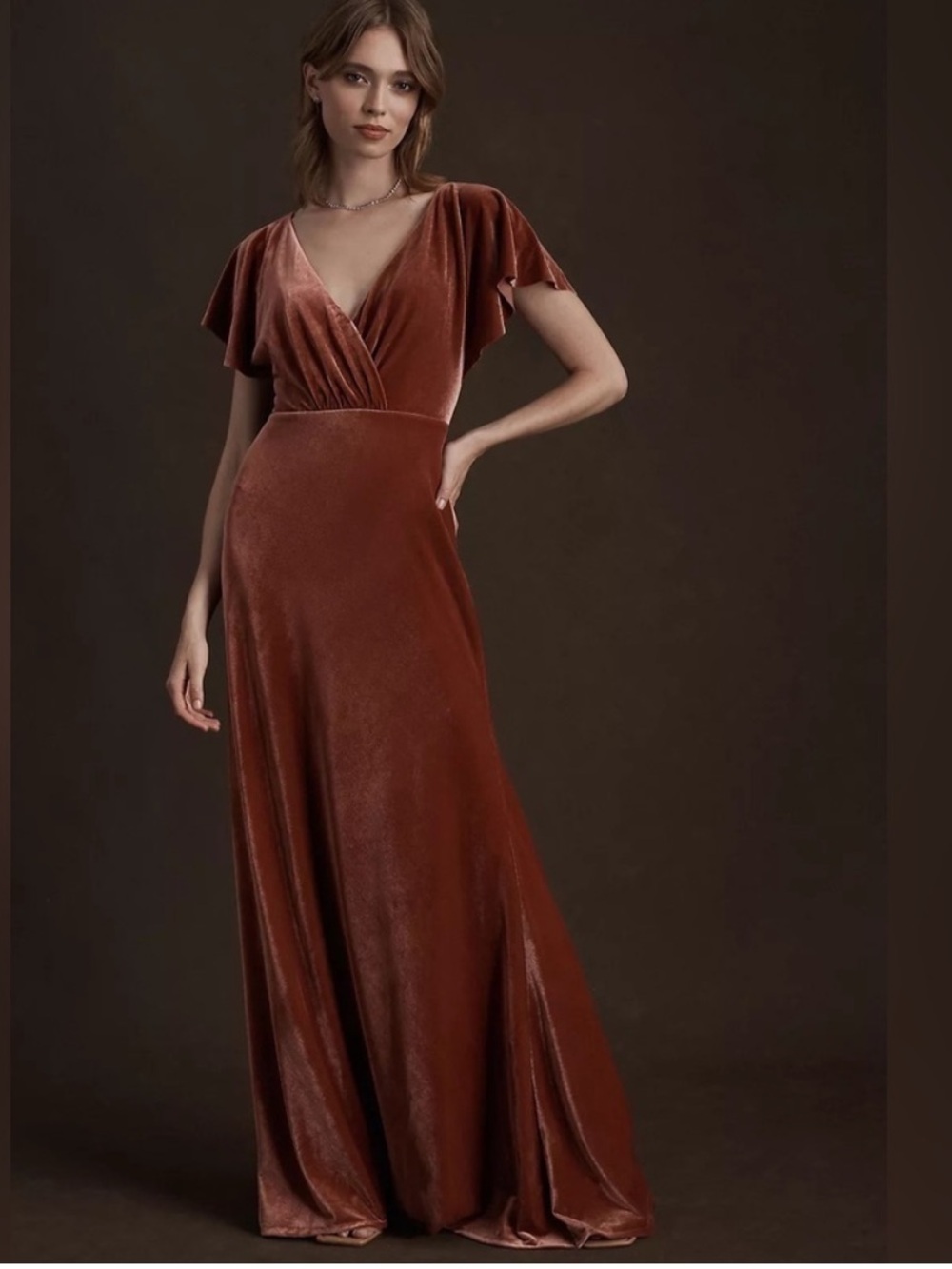 Anthropologie x BHLDN Jenny Yoo Ellis Velvet Dress Size 16 NWT